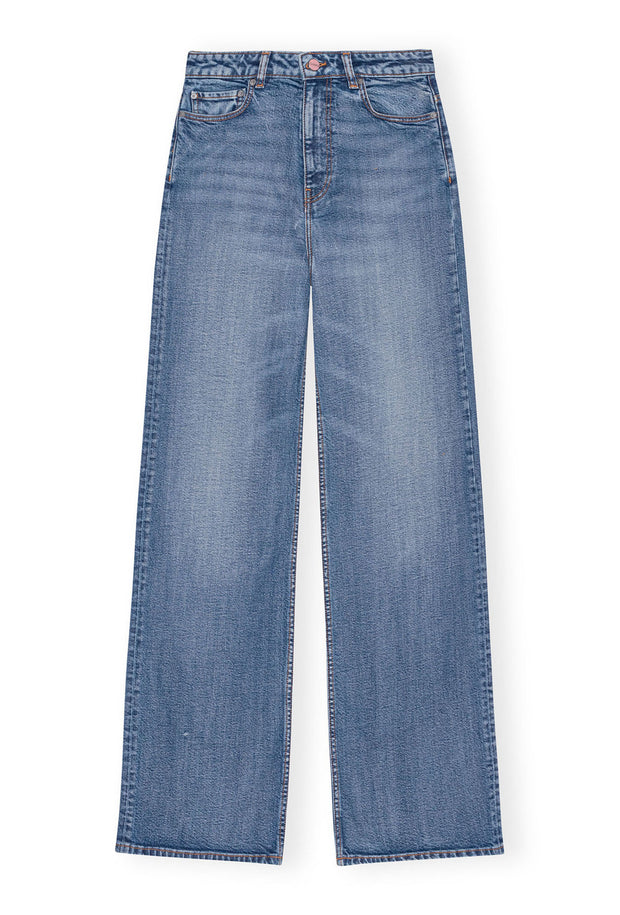 Light Denim Wide Jeans - Mid Blue Vintage