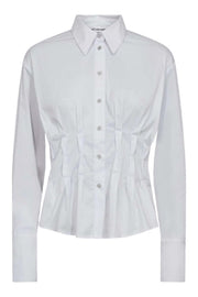PoppyCC Pleat Waist Shirt - White