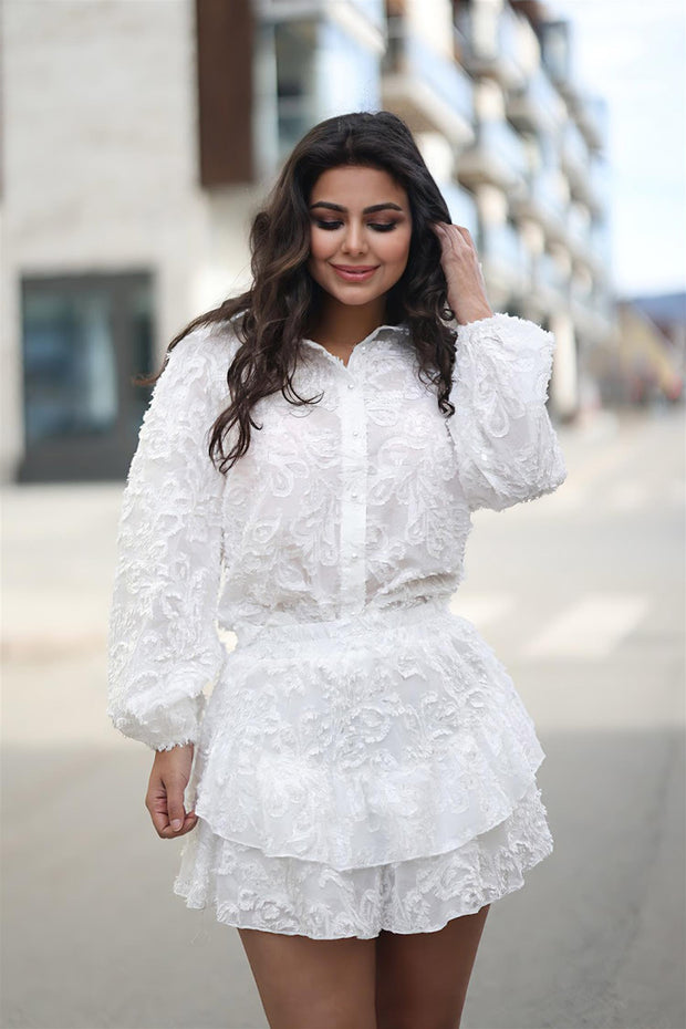 Shirt & Skirt - White