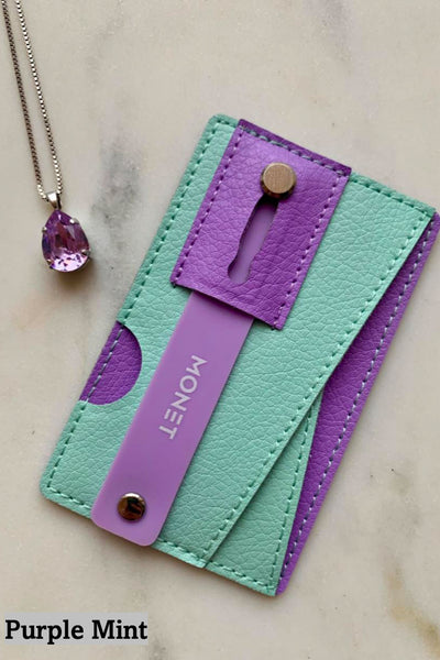 Phone Grip Wallet - Purple mint