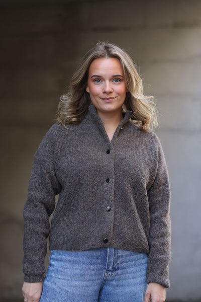 AlphaGZ Short Cardigan - Chestnut Melange