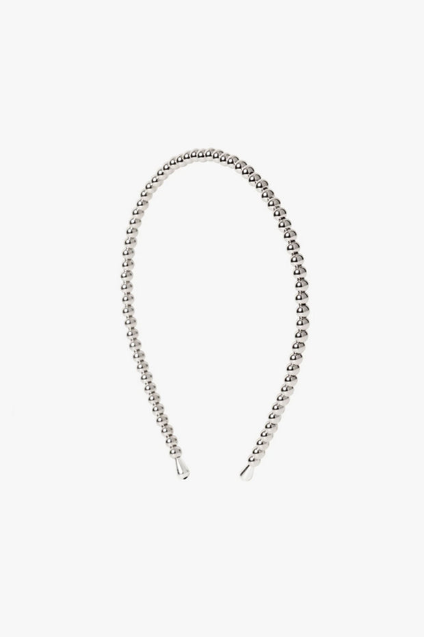 Beaded Chrome Slim Hair - Silver