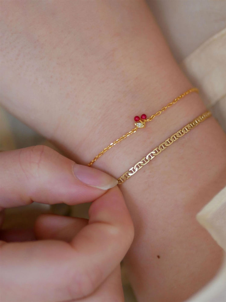CHERRY BRACELET - Red