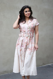 Dress With Belt - Apricot
