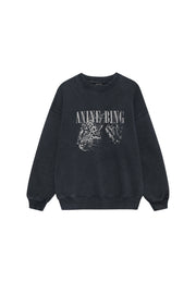 Spencer Sweatshirt Leopard - Washed Black