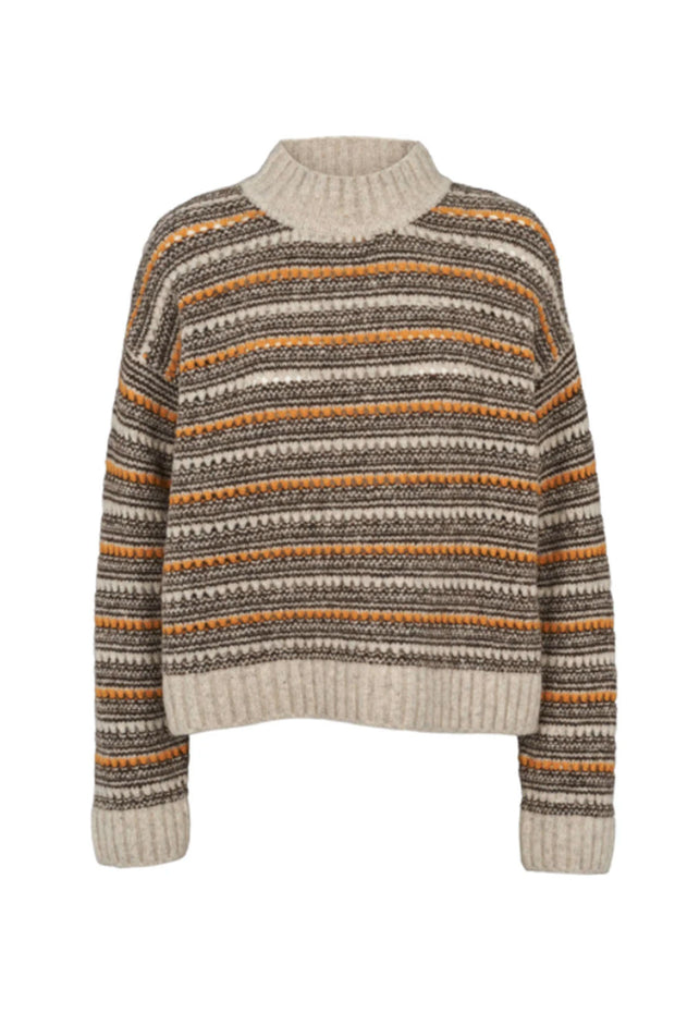 Sally High Neck -Light Grey Melange/Carafe