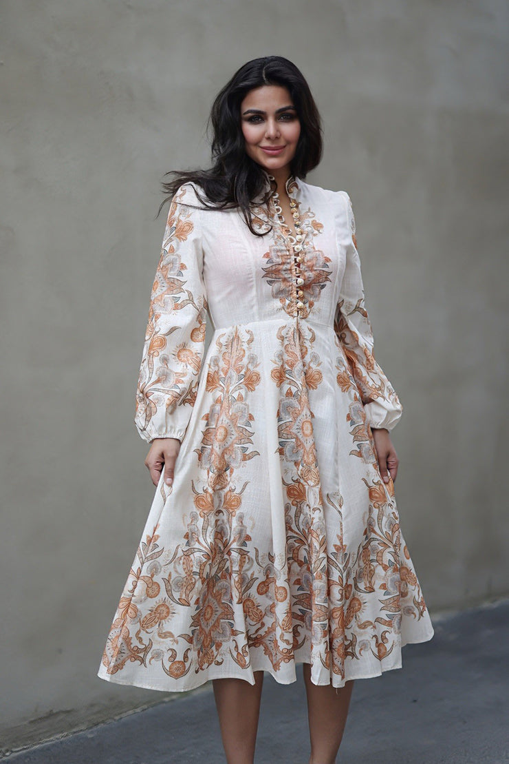 The Paisley Dress - Cream