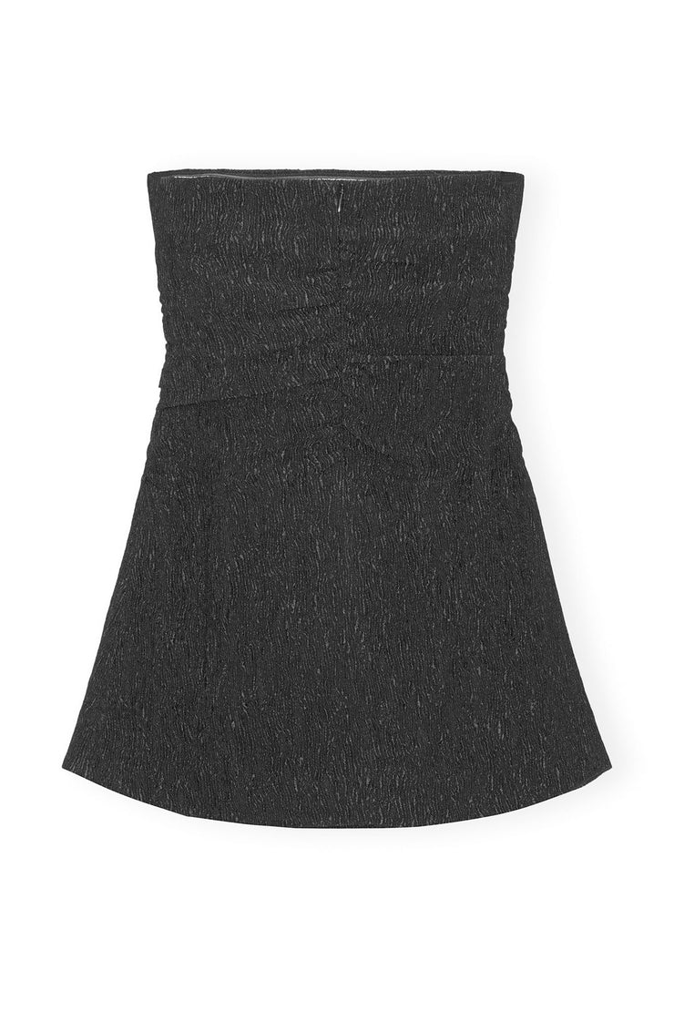 Viscose Stretch Crepe Strapless Top - Black