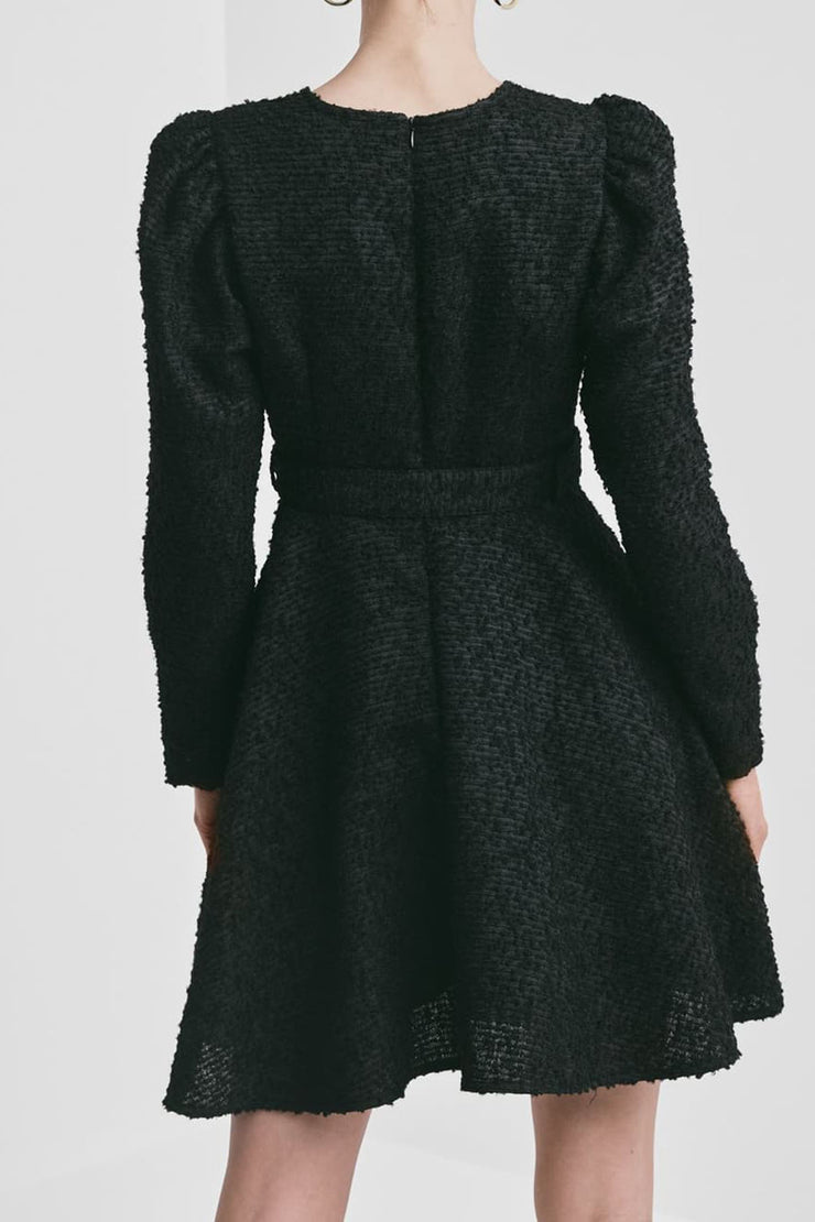 Boucle Belt Dress - Black