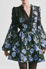 Georgette V-Neck Dress - Amadora