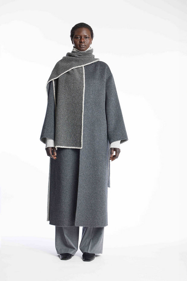 Blair Knitted Scarf - Grey Melange