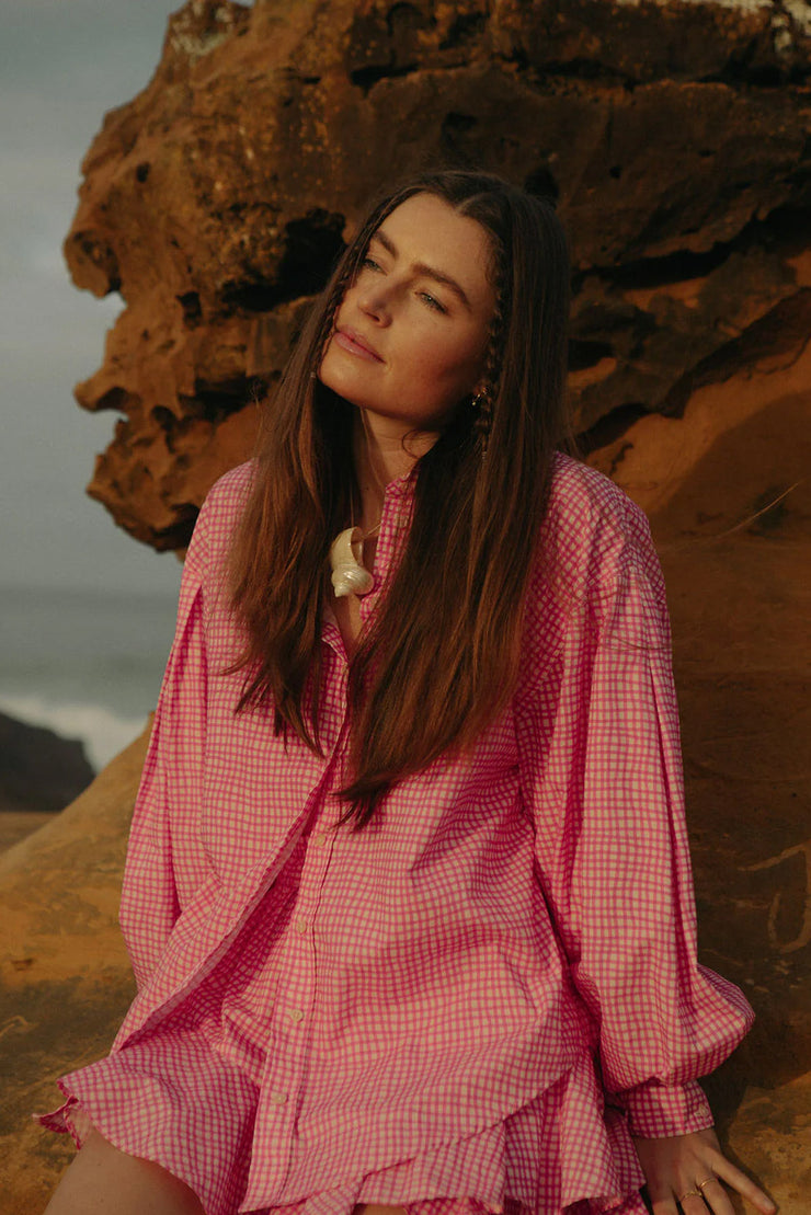 Summer Lounge Set - Hot Pink Check