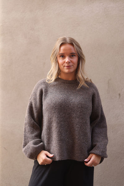 GZalpha Slit Pullover - Chestnut Melange