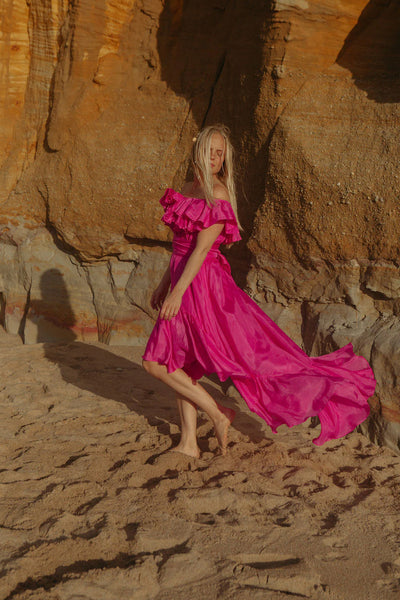 Wow Senorita Frill Dress - Hot Pink