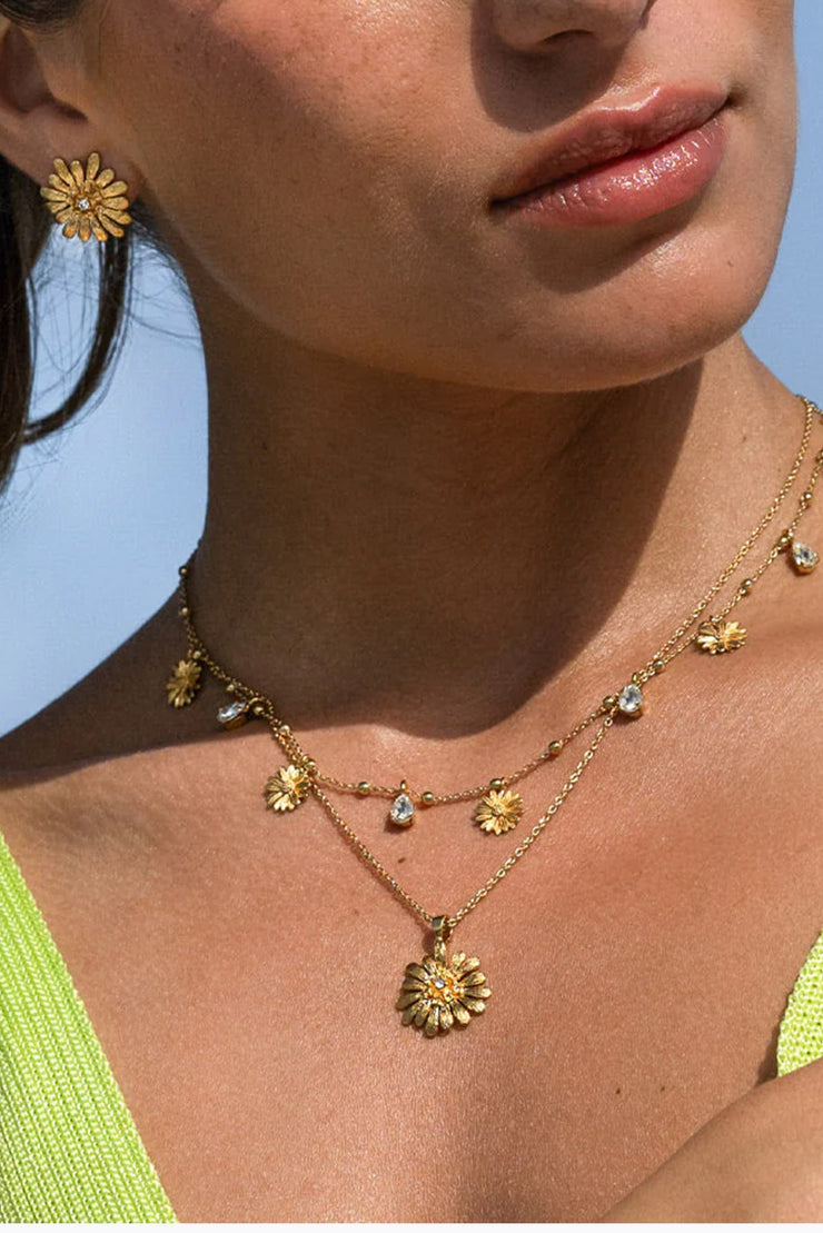 Daisy Necklace - Crystal