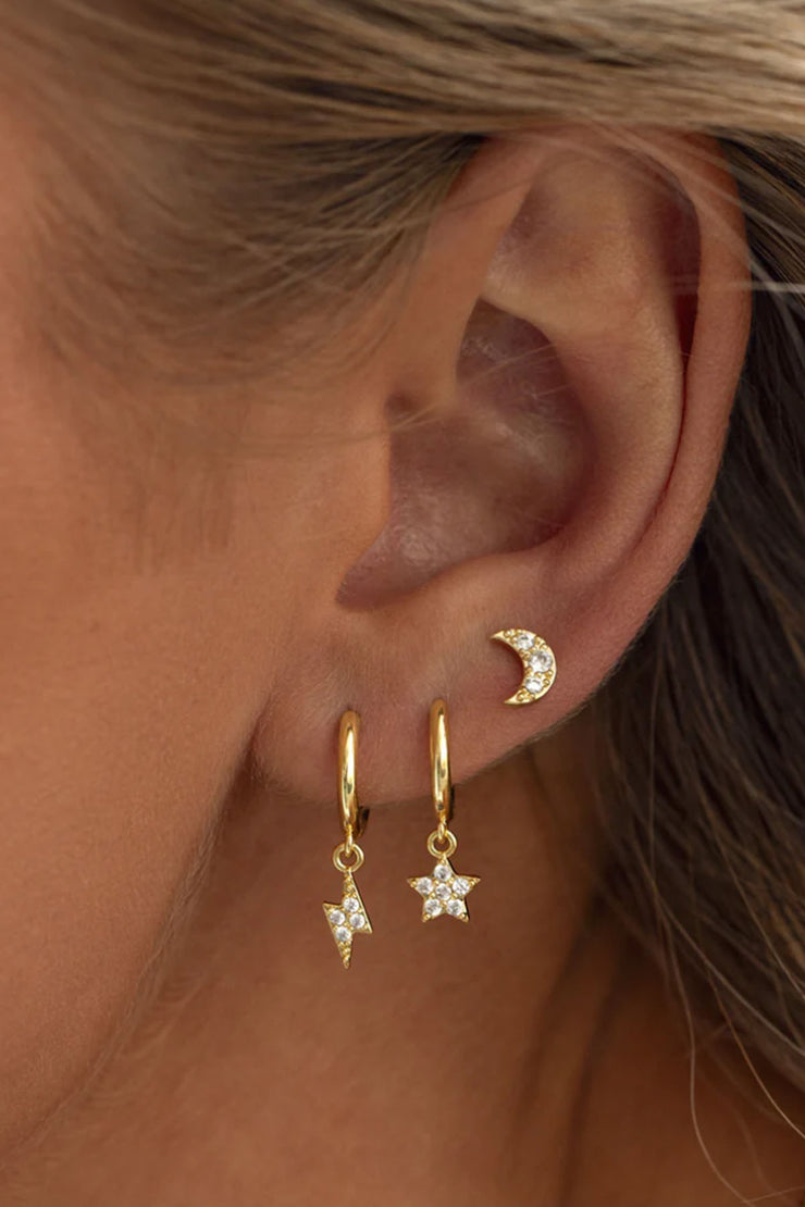 Sienna - Crystal Star Hooop Earrings