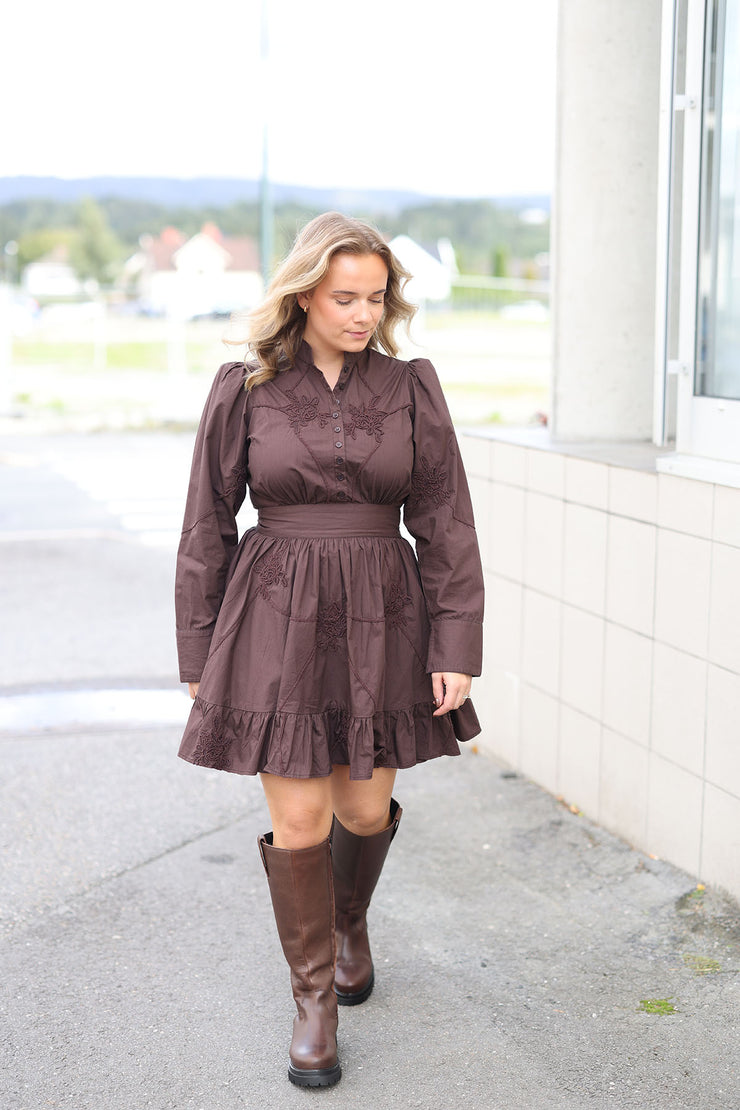 Embroidery Poplin Mini Dress