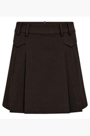 LunaCC Pocket Pleat Mini Skirt - Dark Brown