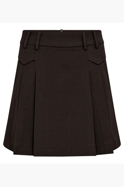 LunaCC Pocket Pleat Mini Skirt - Dark Brown