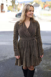 Stardust Frill Dress - Black & Gold