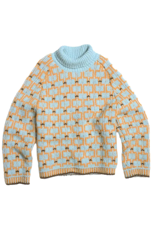 Norwegian Wool Turtleneck - Blue Mix