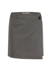 GZPaula Melange MW Wrap Skirt - Dark Grey Melange