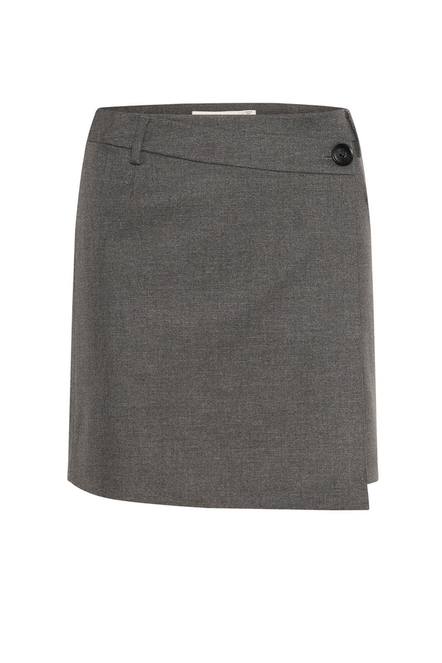 GZPaula Melange MW Wrap Skirt - Dark Grey Melange