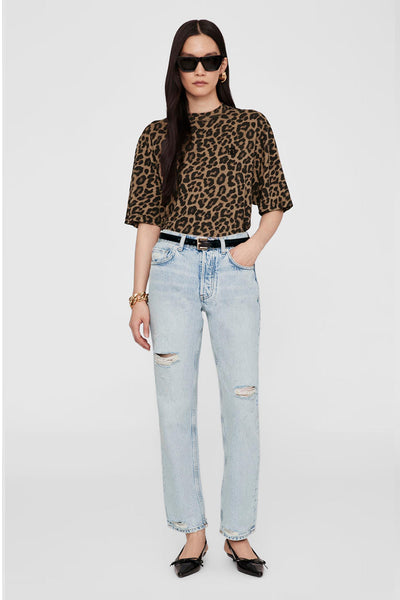 Avi Tee - Black and Brown Leopard