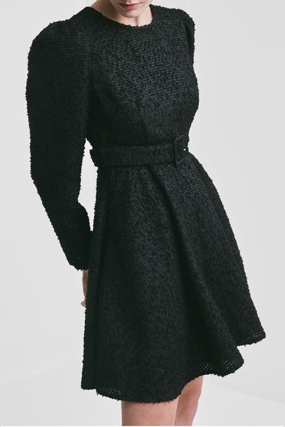 Boucle Belt Dress - Black