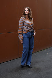 W Wide Jeans - Mid Blue