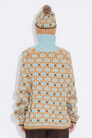 Norwegian Wool Turtleneck - Blue Mix