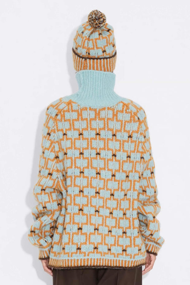 Norwegian Wool Turtleneck - Blue Mix