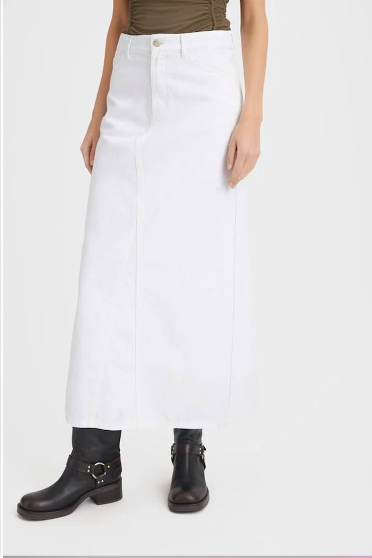 MilyGZ HW Long Skirt - White Wash