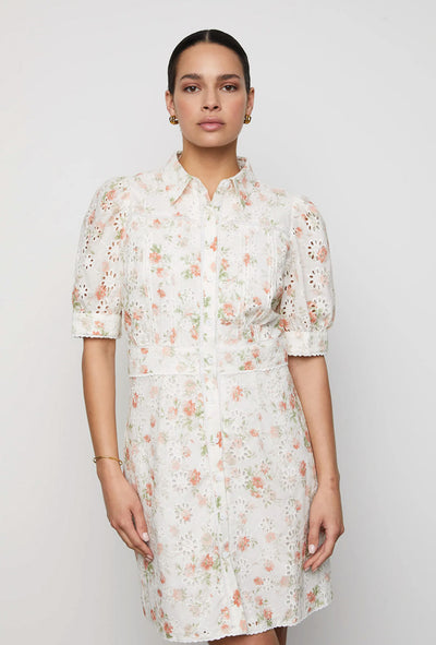 Juno Dress - White Rose Print