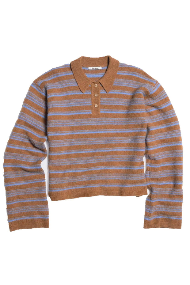 Olivia Wool Polo - Brown Stripe