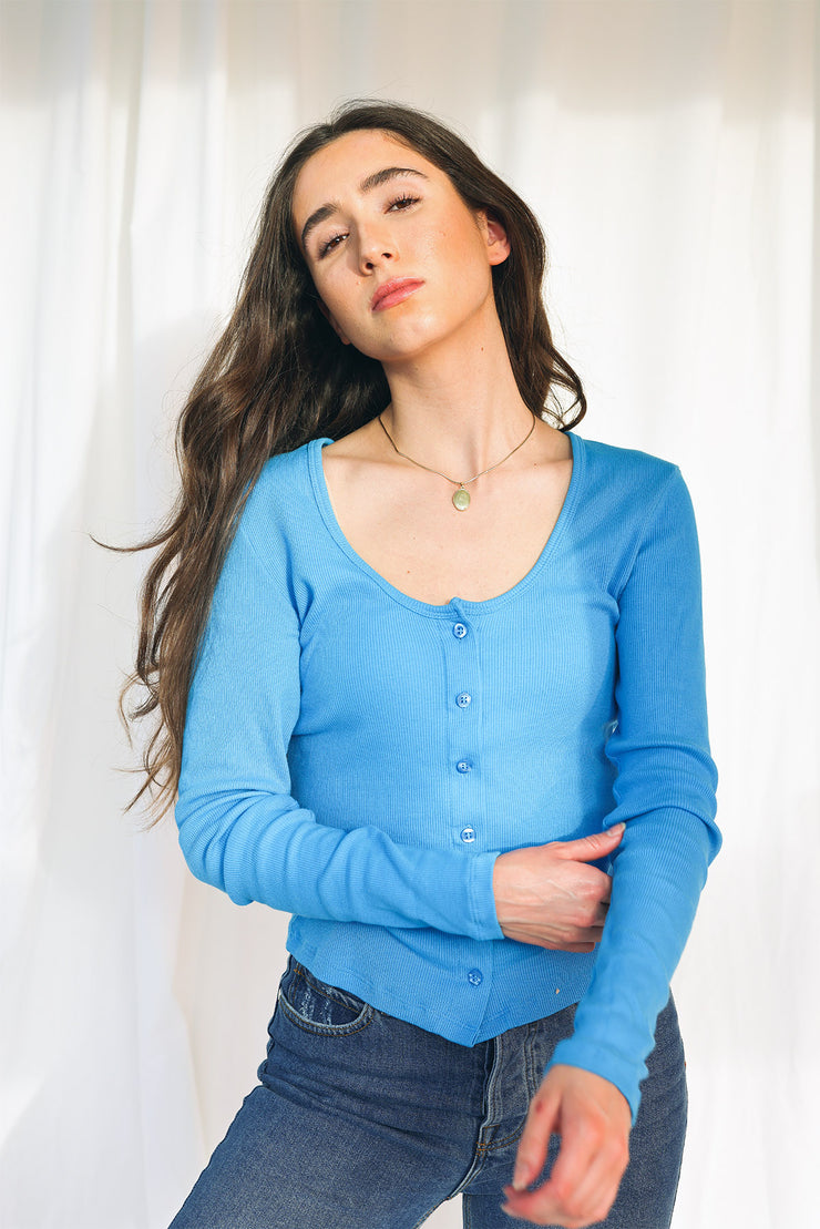 DrewGZ Cardigan - Malibu Blue