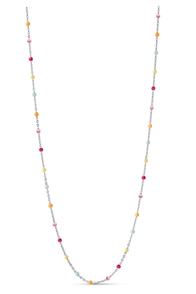 Lola Necklace Silver - Rainbow