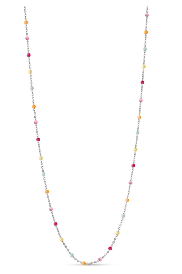 Lola Necklace Silver - Rainbow