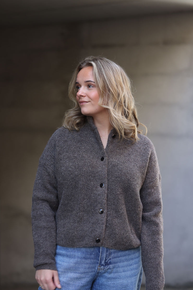 AlphaGZ Short Cardigan - Chestnut Melange