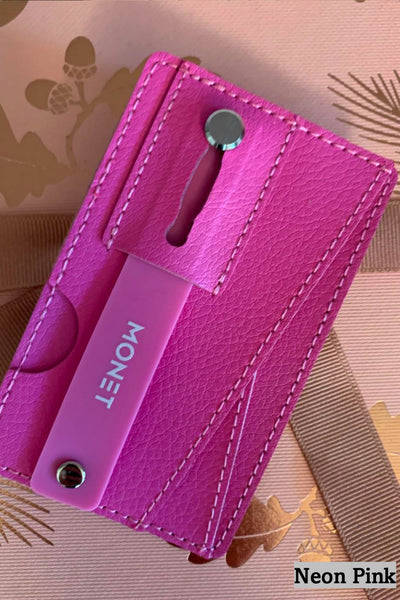 Phone Grip Wallet - Neon Pink