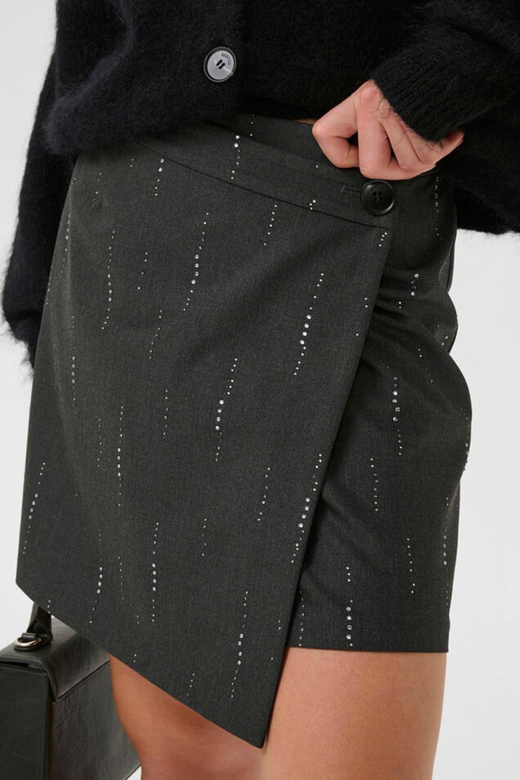 GZadria MW Wrap Skirt - Dark Grey Melange