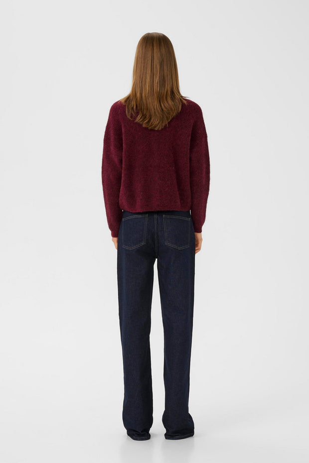 Alphagz Short Cardigan - Blood Red Mélan