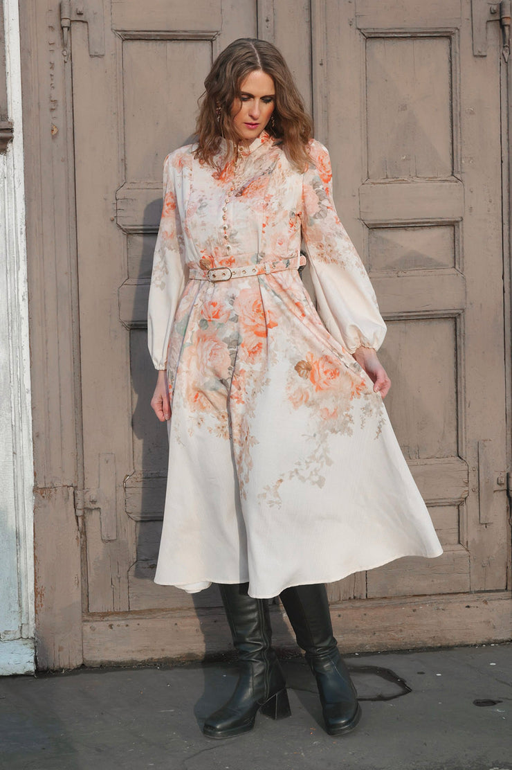 Long Dress with Digital Print - Rose