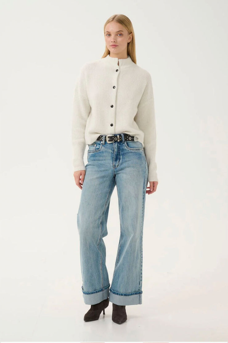 GZAlpha Shimmer Cardigan - Ivory with Lurex