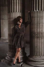 Stardust Frill Dress - Black & Gold