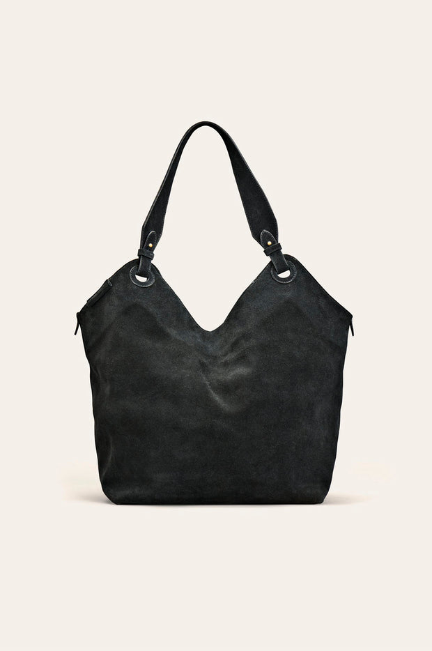 Soho Shoulder Bag - Black Suede