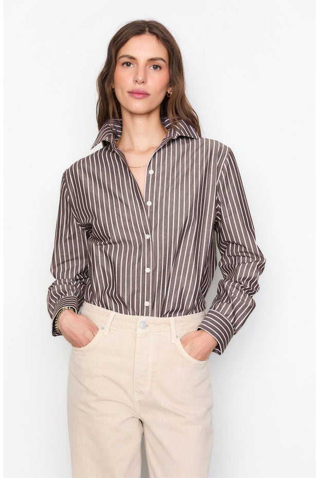 Fritilia Shirt - Dark Brown Stripe