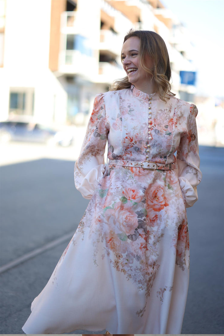 Long Dress with Digital Print - Rose