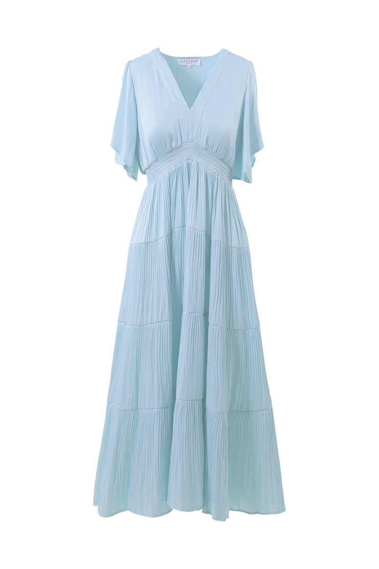 Angie Solid Dress Long - Light Blue