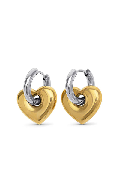 Sadie - Heart Hoop Earrings